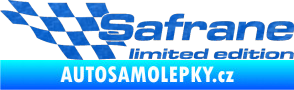 Samolepka Safrane limited edition levá 3D karbon modrý