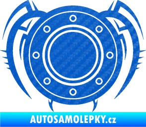Samolepka Samolepka na víčko od nádrže 001 3D karbon modrý
