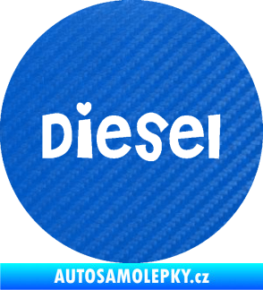 Samolepka Samolepka na víčko od nádrže 006 diesel 3D karbon modrý