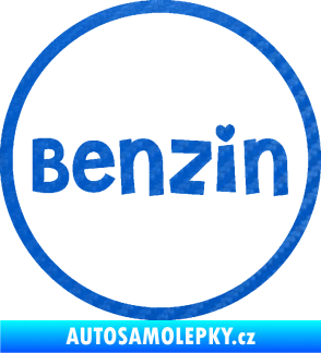 Samolepka Samolepka na víčko od nádrže 009 benzín 3D karbon modrý