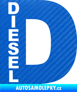 Samolepka Samolepka na víčko od nádrže 010 diesel 3D karbon modrý