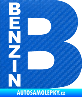 Samolepka Samolepka na víčko od nádrže 011 benzín 3D karbon modrý