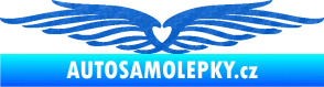 Samolepka Samolepka na zadní okno 002 srdce 3D karbon modrý