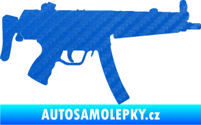 Samolepka Samopal 001 pravá 3D karbon modrý