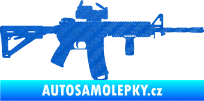 Samolepka Samopal 003 pravá 3D karbon modrý