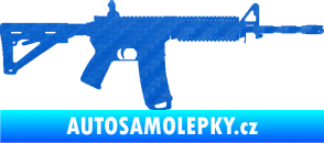 Samolepka Samopal 004 pravá 3D karbon modrý