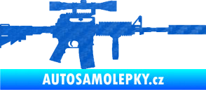 Samolepka Samopal 006 pravá 3D karbon modrý