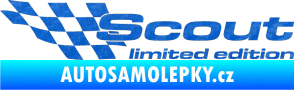 Samolepka Scout limited edition levá 3D karbon modrý