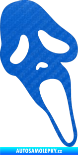 Samolepka Scream pravá 3D karbon modrý