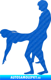 Samolepka Sexy siluety 012 3D karbon modrý