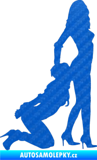 Samolepka Sexy siluety 017 3D karbon modrý