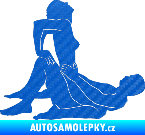 Samolepka Sexy siluety 021 3D karbon modrý