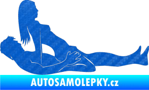 Samolepka Sexy siluety 023 3D karbon modrý