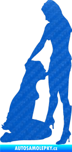 Samolepka Sexy siluety 031 3D karbon modrý