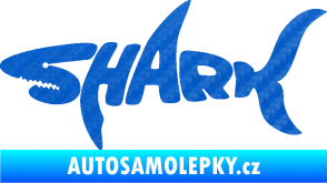 Samolepka Shark 001 3D karbon modrý