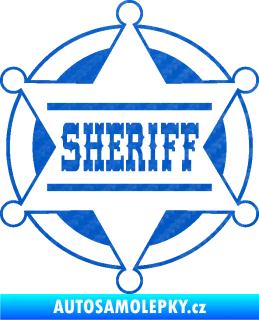Samolepka Sheriff 004 3D karbon modrý