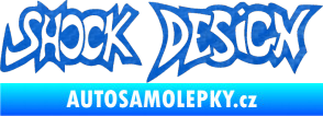Samolepka Shock design 3D karbon modrý
