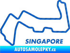 Samolepka Okruh Singapore 3D karbon modrý