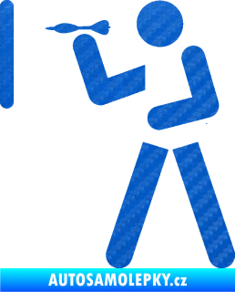 Samolepka Šipky 002 levá ikona hráče 3D karbon modrý