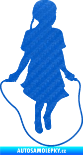 Samolepka Skákání přes švihadlo 004 pravá skipping rope 3D karbon modrý