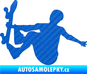 Samolepka Skateboard 008 levá 3D karbon modrý