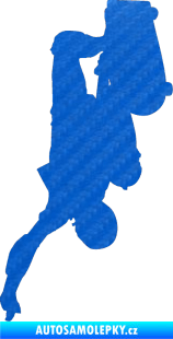 Samolepka Skateboard 010 pravá 3D karbon modrý