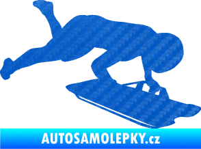 Samolepka Skeleton 002 pravá 3D karbon modrý
