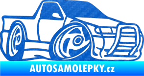 Samolepka Škoda Felicia korba karikatura pravá 3D karbon modrý