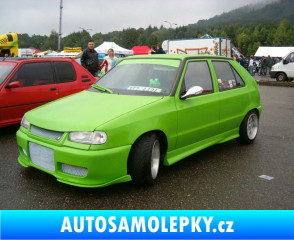 Samolepka Škoda Felicia - přední 3D karbon modrý
