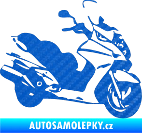 Samolepka Skůtr pravá 3D karbon modrý