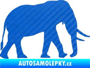 Samolepka Slon 002 pravá 3D karbon modrý