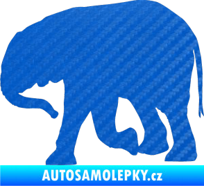 Samolepka Slon 004 levá 3D karbon modrý