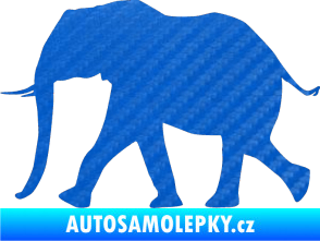 Samolepka Slon 015 levá 3D karbon modrý