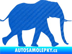 Samolepka Slon 015 pravá 3D karbon modrý