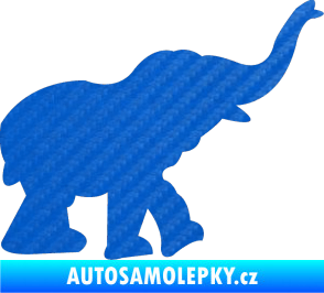 Samolepka Slon 022 pravá 3D karbon modrý