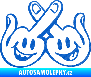 Samolepka Smajlíci f*ck pravá 3D karbon modrý