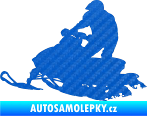 Samolepka Sněžný skútr 001 levá 3D karbon modrý