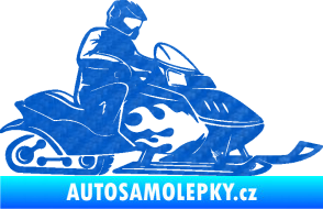 Samolepka Sněžný skútr pravá 3D karbon modrý