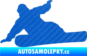 Samolepka Snowboard 001 levá 3D karbon modrý