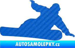 Samolepka Snowboard 001 pravá 3D karbon modrý