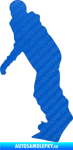 Samolepka Snowboard 005 levá 3D karbon modrý