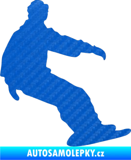 Samolepka Snowboard 006 levá 3D karbon modrý