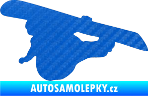 Samolepka Snowboard 007 levá 3D karbon modrý