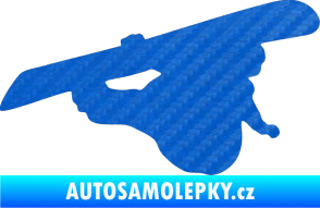 Samolepka Snowboard 007 pravá 3D karbon modrý