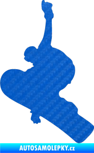Samolepka Snowboard 012 levá 3D karbon modrý