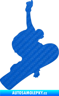 Samolepka Snowboard 012 pravá 3D karbon modrý