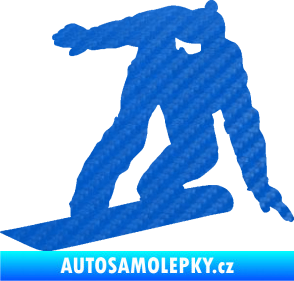 Samolepka Snowboard 025 levá 3D karbon modrý