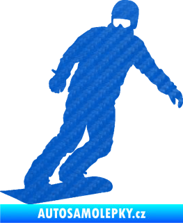 Samolepka Snowboard 029 levá 3D karbon modrý