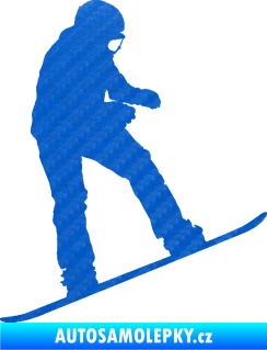 Samolepka Snowboard 030 pravá 3D karbon modrý