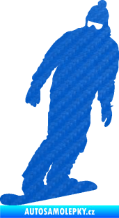 Samolepka Snowboard 033 levá 3D karbon modrý